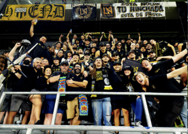 MIKITA AND TSG CELEBRATE an LAFC win.