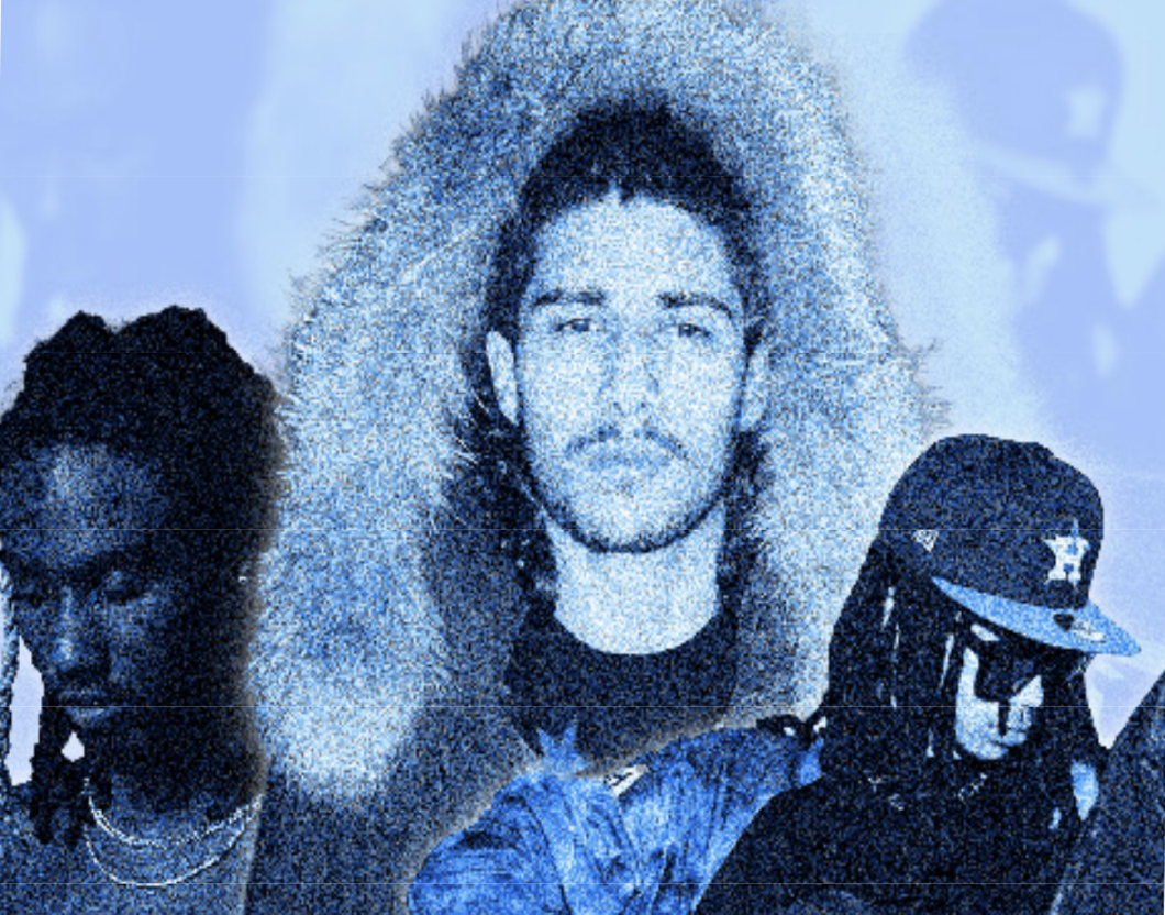 OSAMASON, FAKEMINK, & CHE depicted producing in the studio