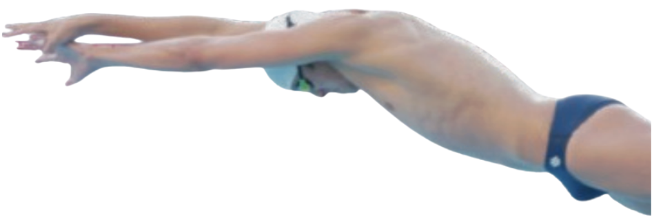LOYOLA SWIMMER DIVING into the water